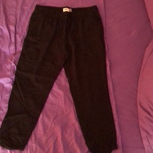 Black Linen Ankle Pants